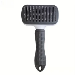 Pet Grooming & Massage Brush for Shedding and Cleaning (Grey)