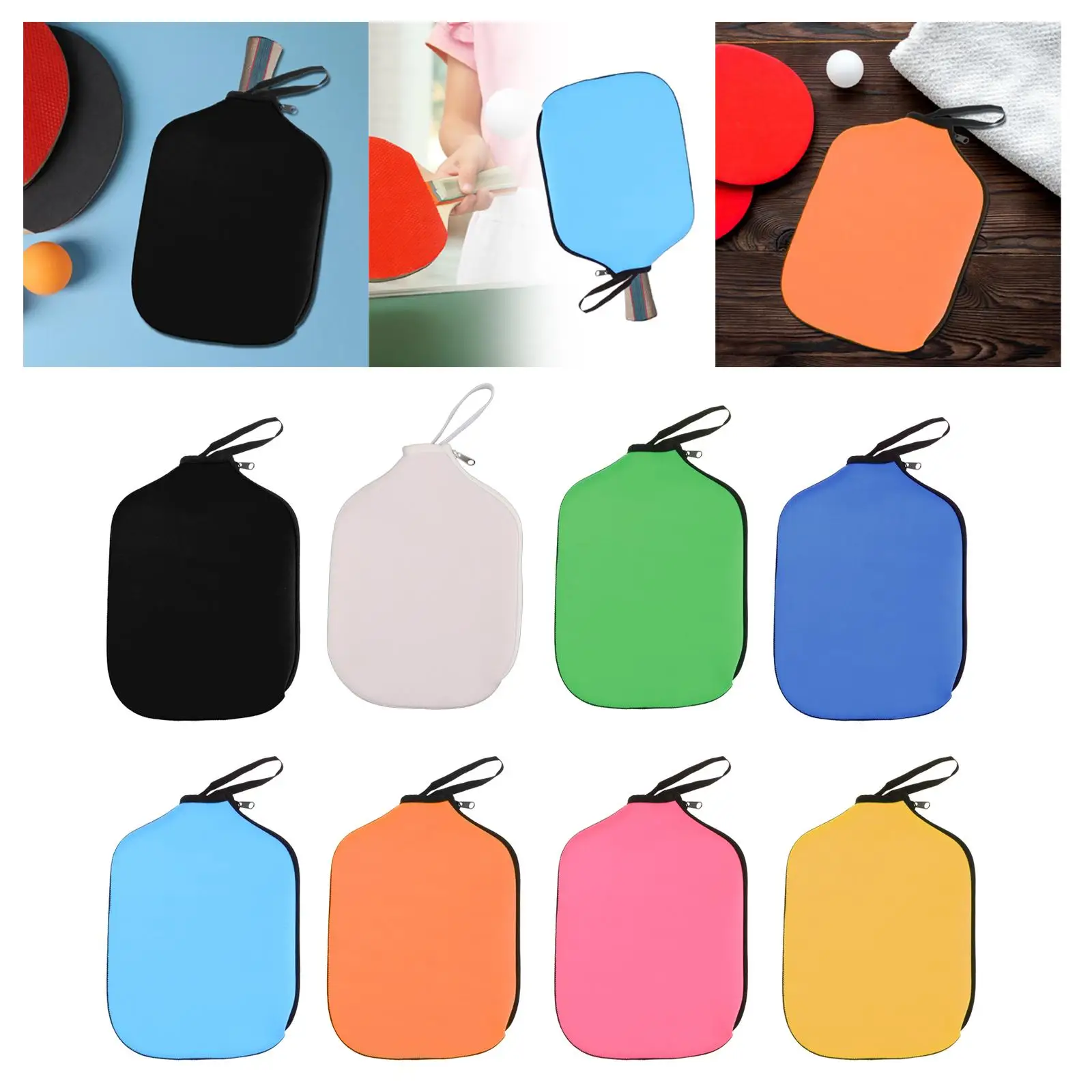 Pickleball Racket Cover Supplies Protector Storage Holder Racket Protection for Training Sports Practice Gift with Handle Strap