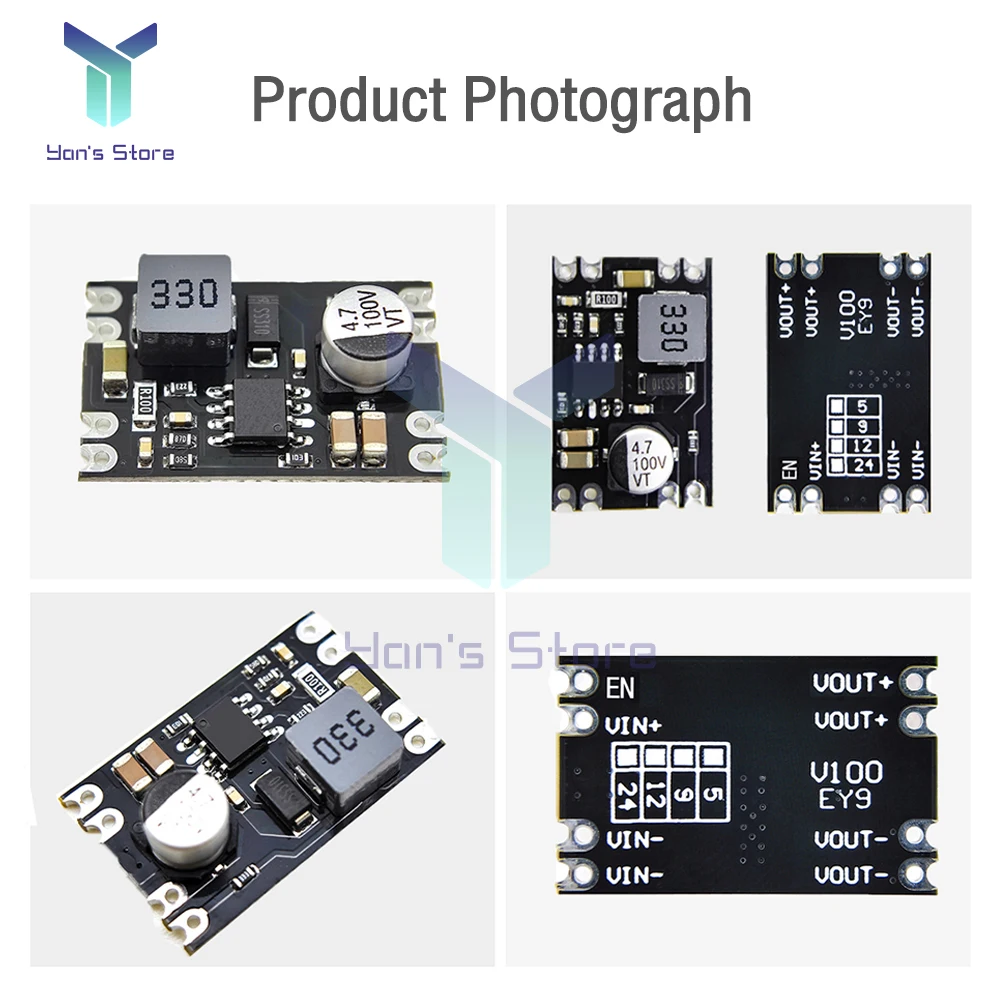 DC Step Down Converter DC-DC Step Down Power Supply Module DC 7-100V to DC 5V 9V 12V 24V 2A Voltage Adjustable Buck Converter Module Voltage Regulators dc step down converter
