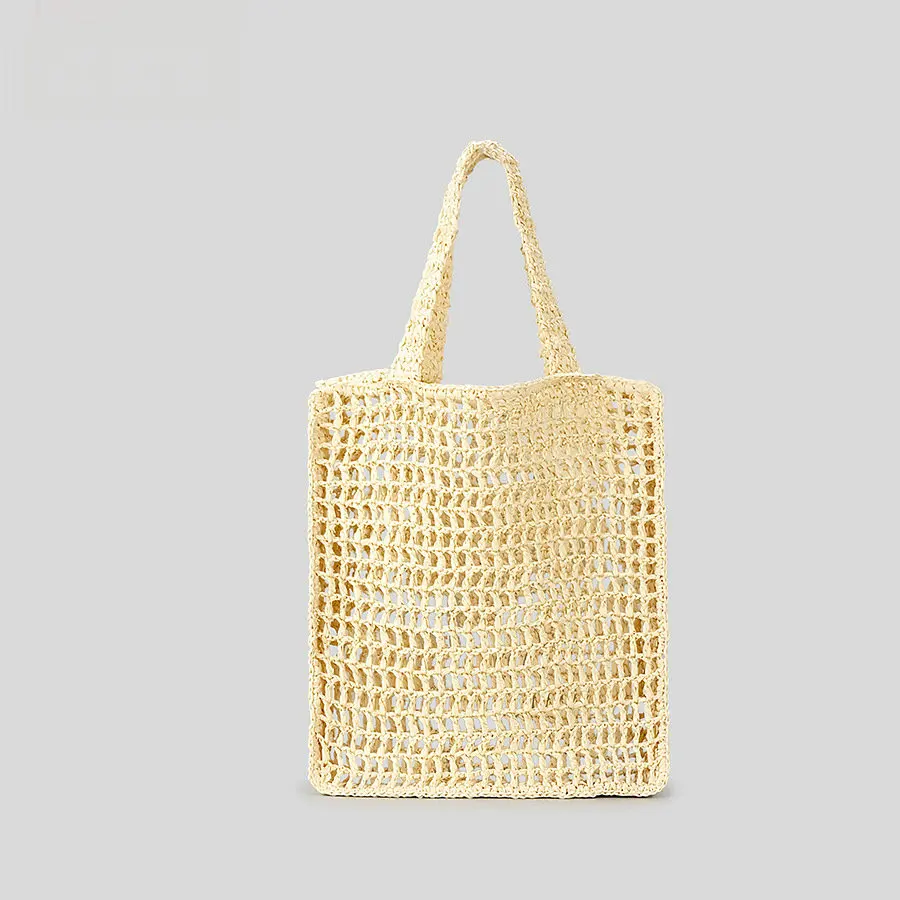 Hollow NO Letter Straw Woven Handbag Fashion Totebag Woven Women's Shoulder Bag Summer Beach Handbag Storage Bag Organizers Bags