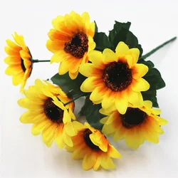Elegant Silk Sunflower Bouquet for Weddings and Home Decor (Yellow)