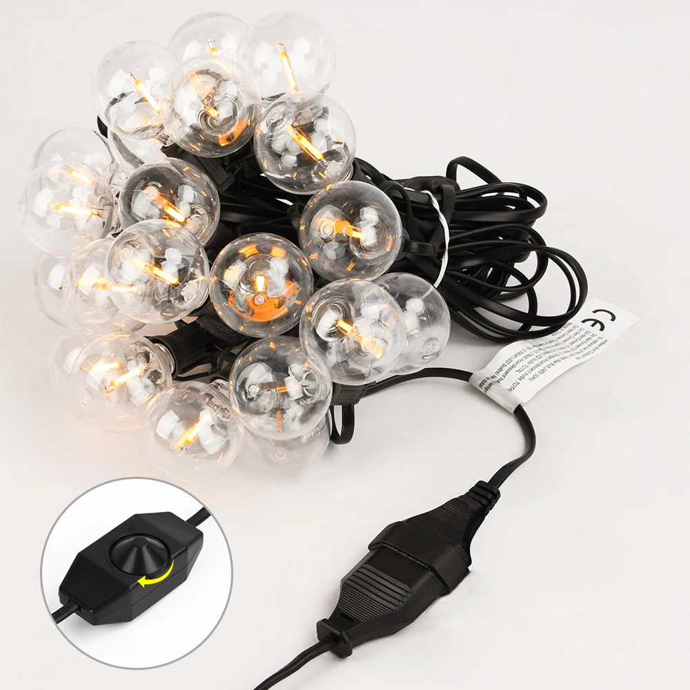 European Standard S14 ST38 G40 String Light 3m LED String Dimmer Extension Cable Dimmer led string dimmer