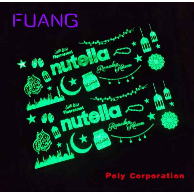 

Custom Custom PVC Lighting Luminous Sticker Sheet Logo Glow In Dark Stickers