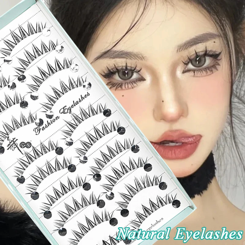 5/10Pairs 3D Mink Lashes Natural Dramatic False Eyelashes Manga Lashes Cat  Eye V Shape Lash Extension Reusable Eye Makeup Hot