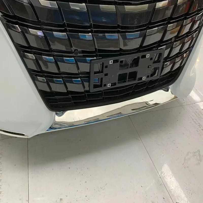 

For Toyota Alphard Vellfire 40 Series 2023 2024 ABS Chrome Front bumper lips cover trim strips Sticker Car Accessories Styling