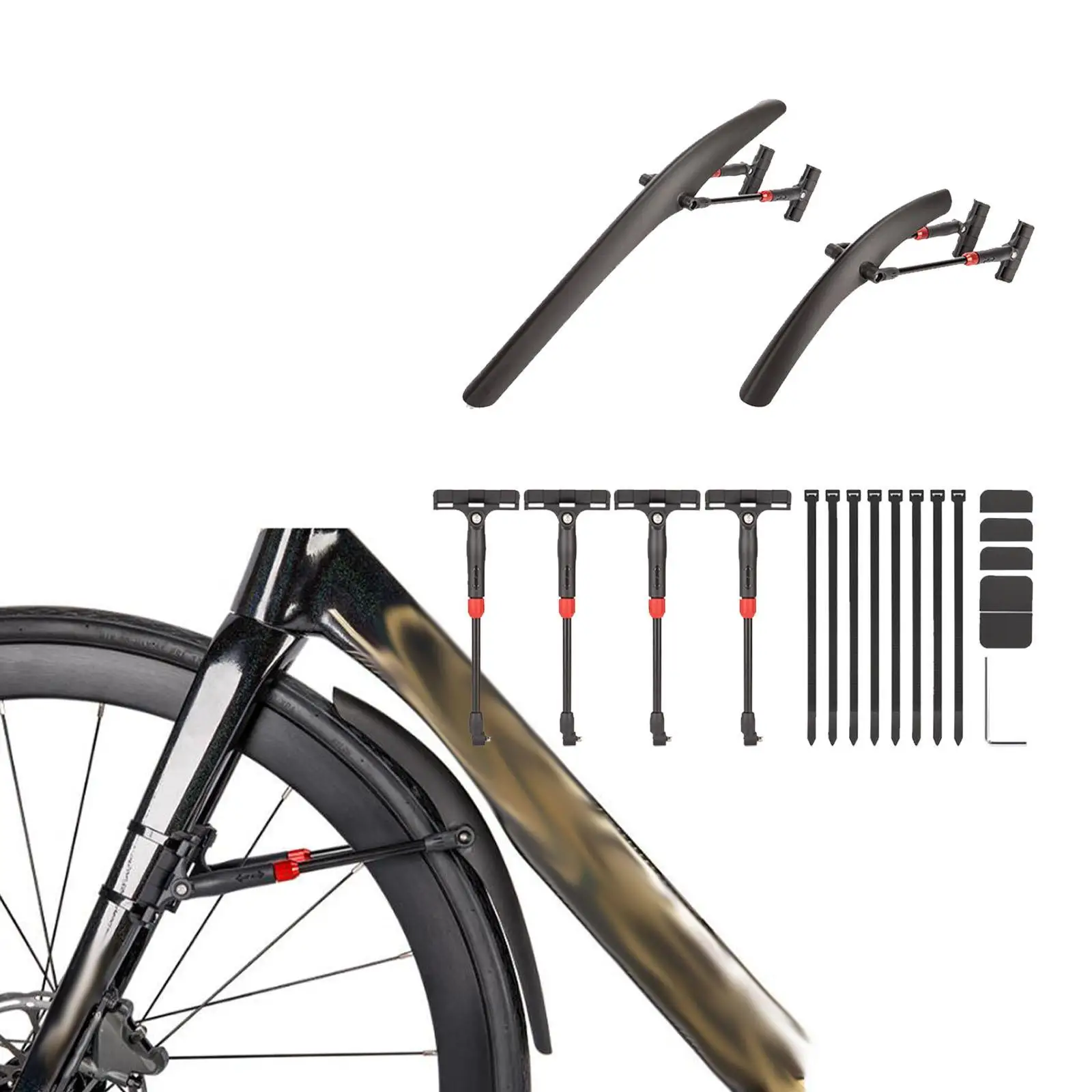 Road Bike Front Rear Fenders Wheel Protection Spare Parts Bicycle Mud Guards for Riding Fittings Accessories Road Bikes Outdoor Road Bike Front Rear Fenders Wheel Protection Spare Parts Bicycle Mud Guards for Riding Fittings Accessories Road Bikes Outdoor