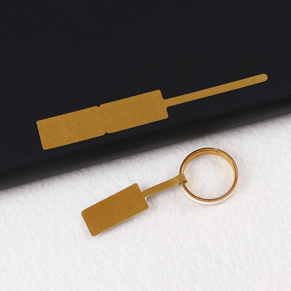 100/200 Stück rechteckige leere Schmuck-Preisschild, selbstklebende Reparaturetiketten, Langhantel-Aufkleber, Karte, Ohrring, Halskette, Display-Verpackung