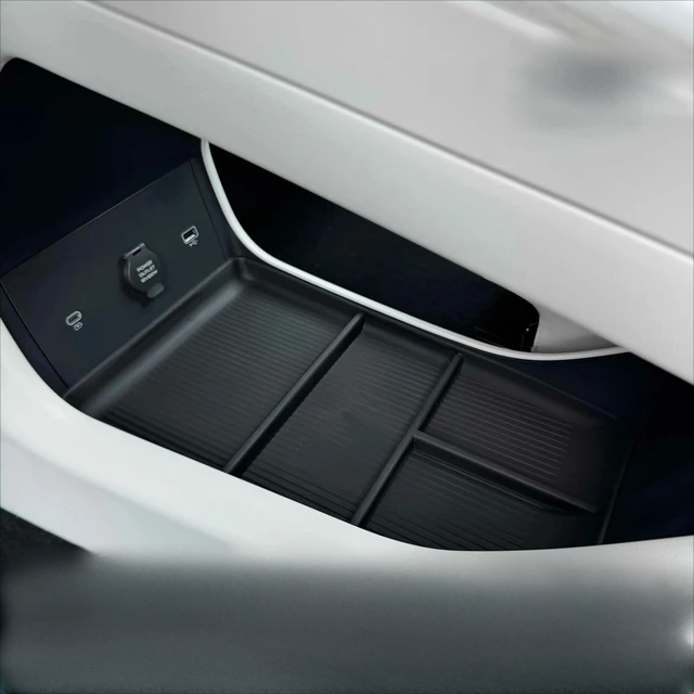 Center Console Lower Layer Storage Box TPE Control Organizer Tray For Geely EX5 Galaxy E5 2024 2025 Car Tidying Accessories 2