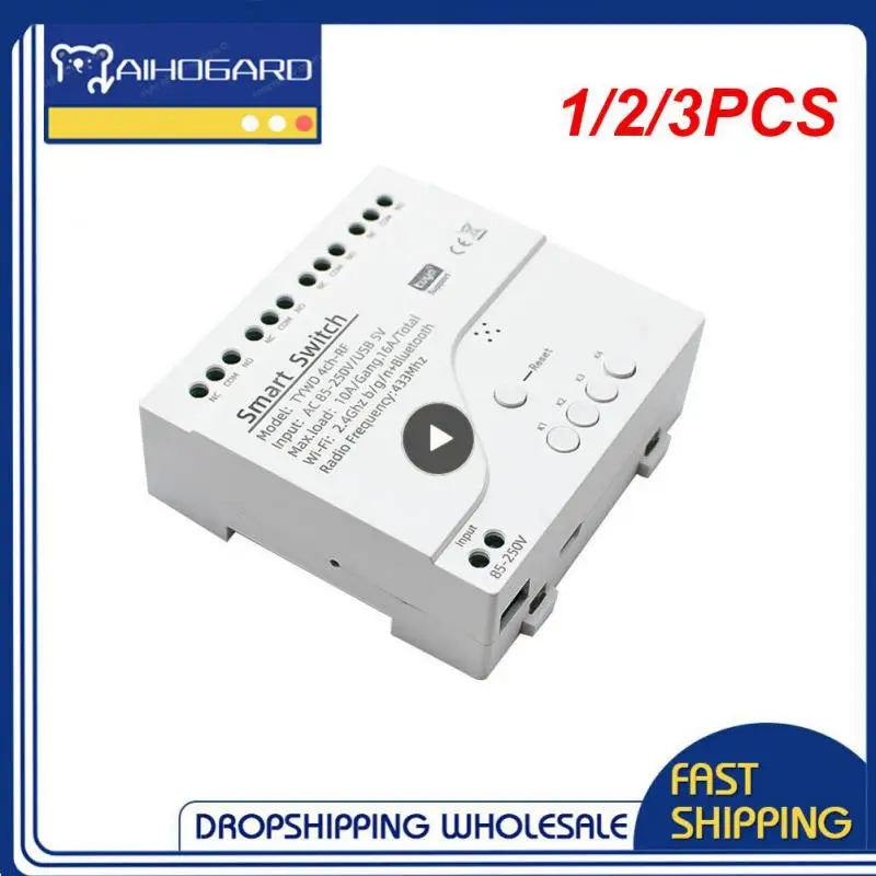 

Умный релейный модуль Tuya, 1/2/3 шт., моторный переключатель 1/220 каналов, 12 В, 24 В, в, RF433Mhz, дистанционное управление, релейный переключатель, работа со шлюзом Alexa