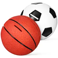 2 Pcs Gift Travel Kids Piggy Bank Mini Basketball Vinyl Soccer Coin Banks for Adults Unique 1