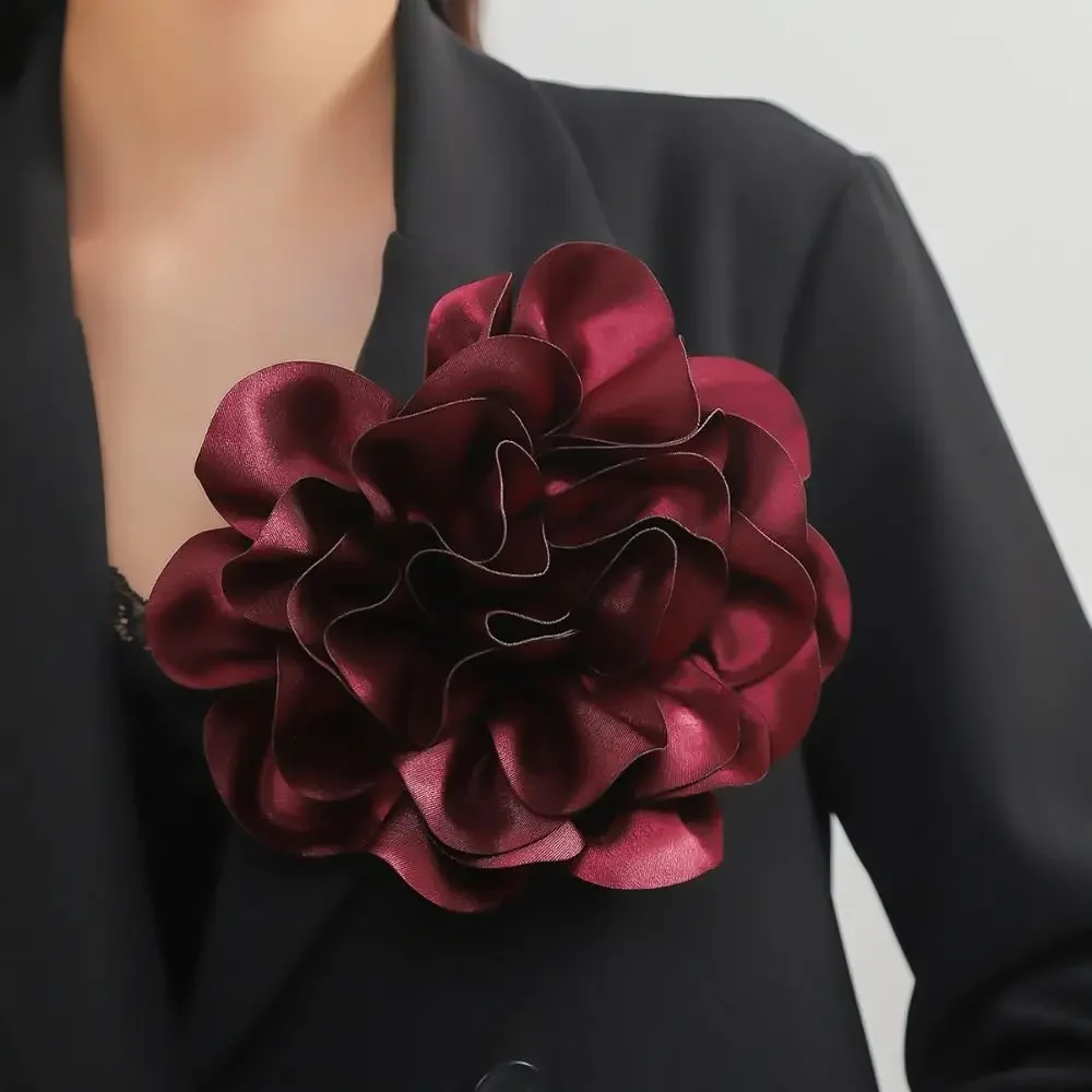 Spilla a fiore grande da 20CM accessorio per abbigliamento fatto a mano spilla da bavero in raso francese Versatile spilla ornamentale fatta a mano gioielli di moda  36