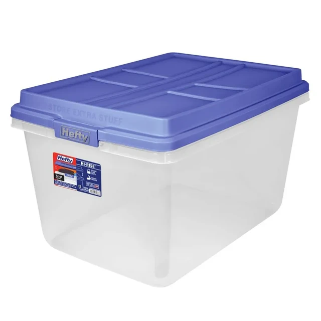 Durable Blue Plastic Home Garage Storage Bin with Handles for Organization  Clear Qt Lid - AliExpress
