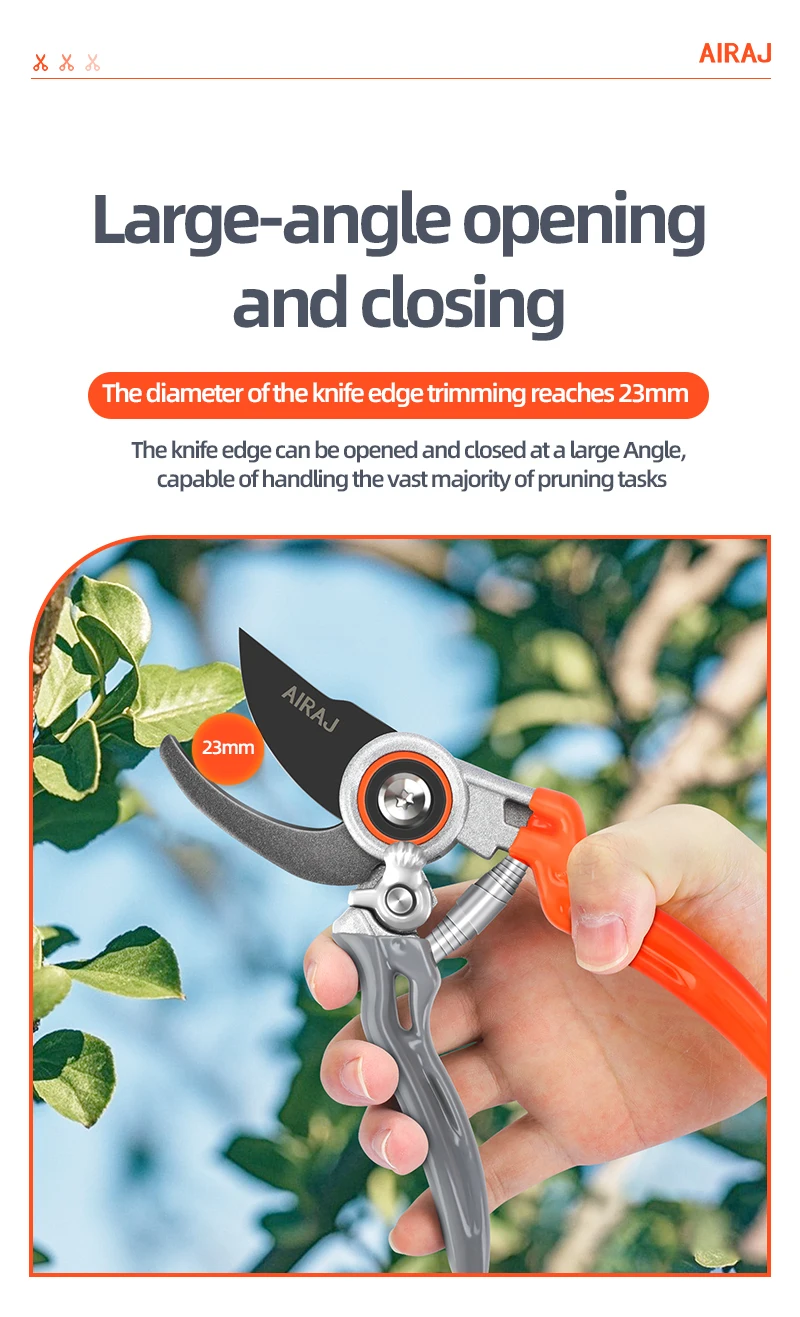 Professional Pruning Shears - Adjustable Multi-Gear Garden Trimmer