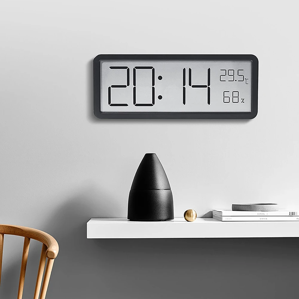 Black White Digital Wall Clock