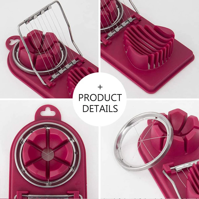 1PC Stainless Steel Multifunctional Egg Cutter Slicer for Kitchen