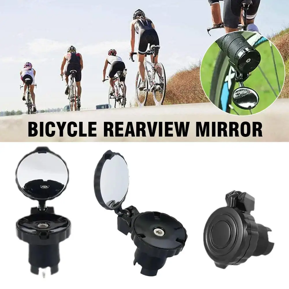 Bicycle Handle Block Rearview Mirror 360 ° Rotating HD Cycling Mirror Bike Outdoor Mountain Rearview Accessories Acrylic Co A5E1