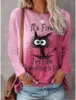 Fashion Women's Long sleeve Casual O-neck Cute Cat Sweatshirts Tops 3D Print Clothes Animal Pullovers Kawaii Girl Clothing Tops