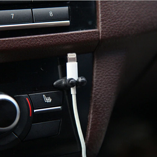 Silikon USB kabel organizátor auto vnitřní dekorace kabel navíječ organizátor montér USB nabíjení kabel klipů auto organizátor příslušenství