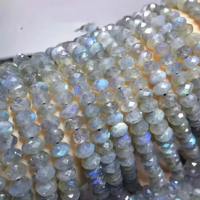 Labradorite loose beads roundelle faceted 3/4/6/8/10mm nature  for making jewelry  38cm FPPJ wholesale 4