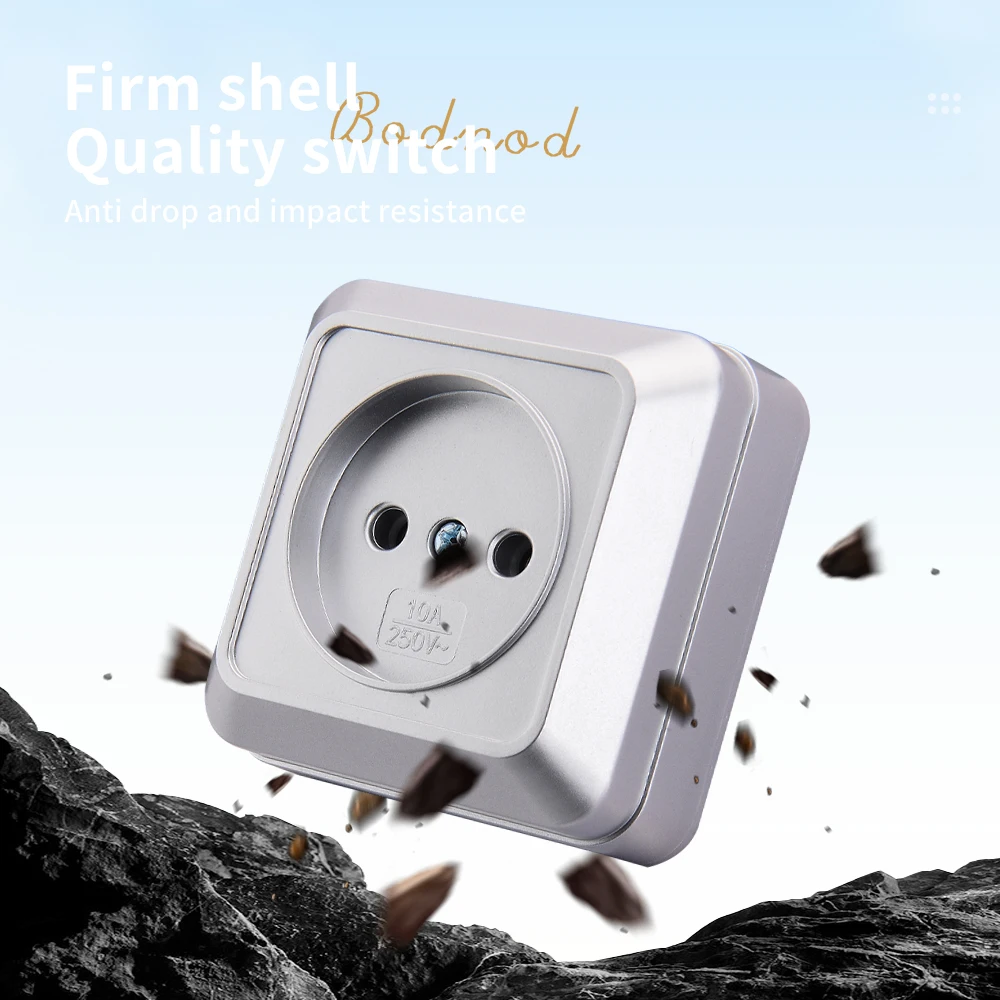 Wall Socket electrical socket,power socket,extension sockets Silvery Europe Exterior Flame Retardant