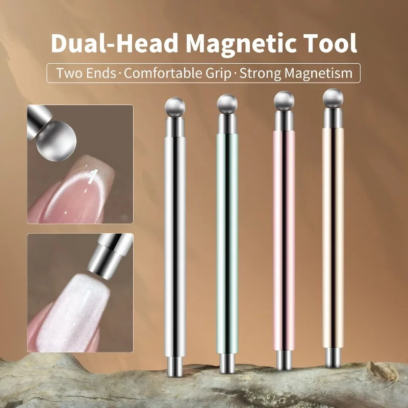Cat's Eye Nail Enhancement Magnetic Tool Cylindrical Rod with Ball Magnetic Accessories Glass Effect Ultraviolet Gel Polishing