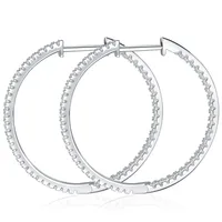 Follow Cloud Full Enternity Moissanite 0.86CT Hoop Earrings for Women Sparkling Lab Diamond Earrings 925 Sterling Silver Jewelry 2