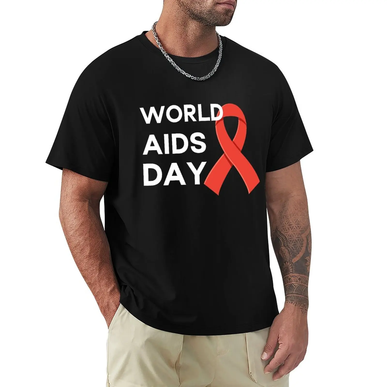 

World Aids Day T-Shirt oversized t shirt animal print shirt for boys Short sleeve tee mens cotton t shirts