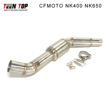 Motorcycle Middle Exhaust Link Pipe Adapter Connector For CFmoto NK400 NK650 NK 400 NK 650 Middle Pipe Escape Moto link Tube