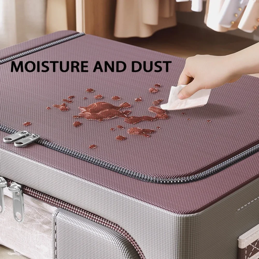 Large Capacity Clothes Storage Box Foldable Oxford Cloth Dustproof Storage Box with Zipper Wardrobe Organizer Household Items 4