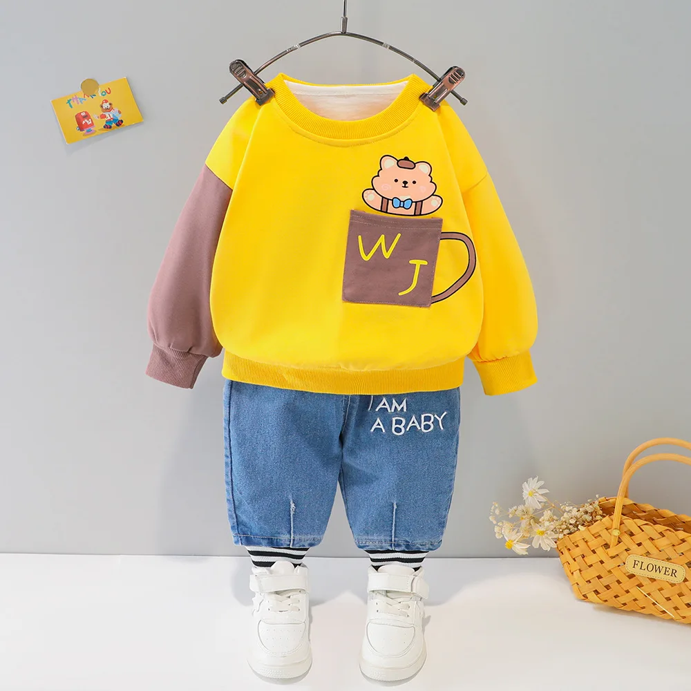 waterproof baby suit Girls Clothes Babi Autumn Spring New Fashion Style Cotton Material Baby Clothing 3 Years Old 2 Children Suit pajamas for newborn girl  Clothing Sets