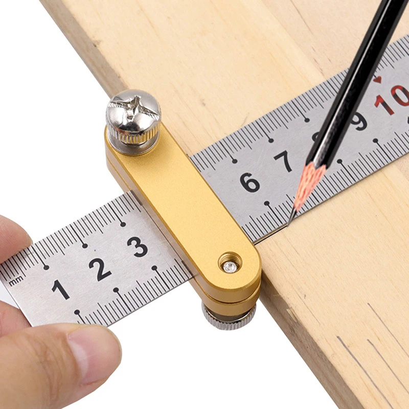 Steel Ruler Positioning Block Angle Scriber Line Marking Gauge For Ruler Locator Carpentry Scriber Measuring Woodworking Tools