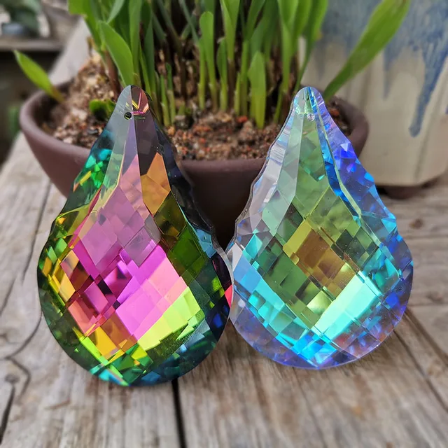 Szivárványos Kristályprizma Üveg Lógó Napsütő Csillár Alkatrészek Medál Gyöngyök Koszorú Otthoni Esküvői Dekoráció Dísz Napsütők - Image 6