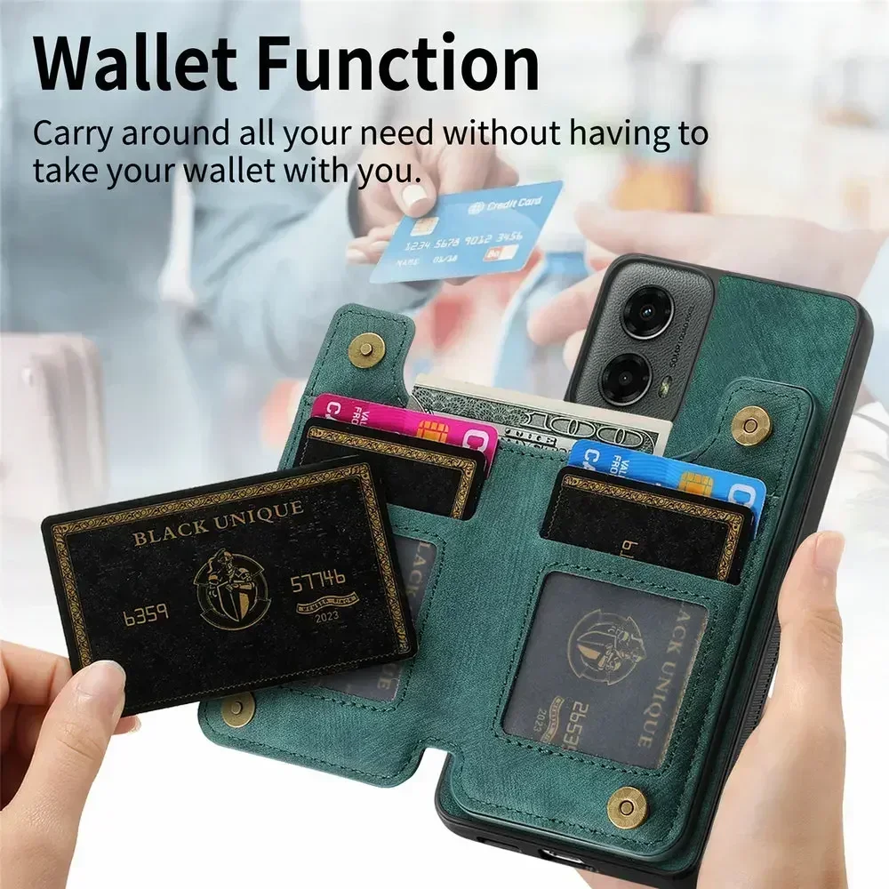 Zipper Leather Wallet Case with Card Holder