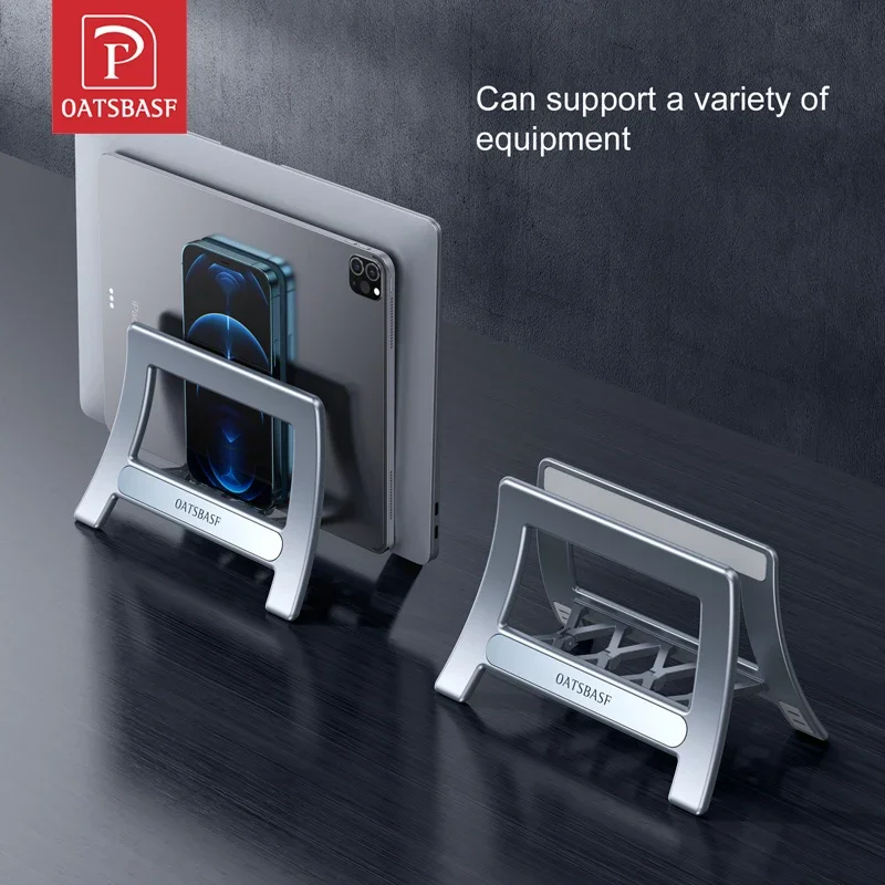 Oatsbasf Vertical Laptop Stand Adjustable Gravity Thickness Desktop Tablet Holder For MacBook Air Pro Xiaomi iPad Samsung Mount