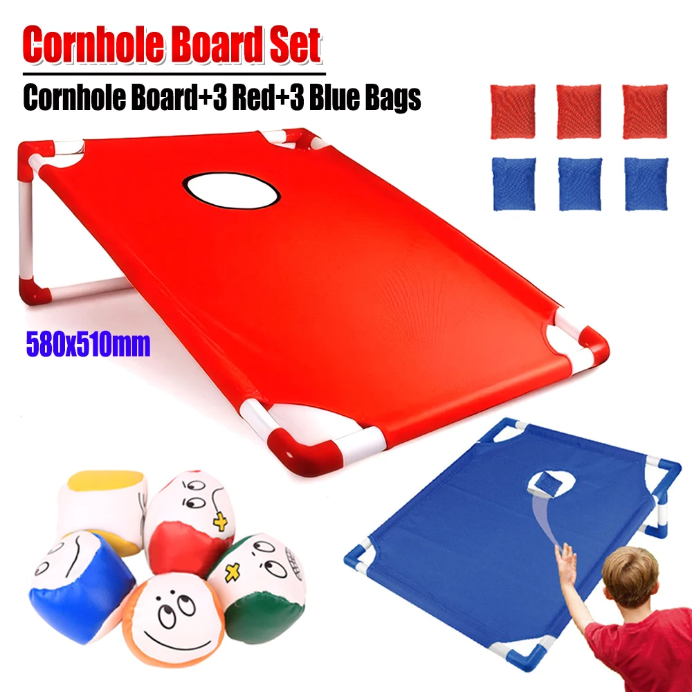 Sandbag Game Corn Hole Game Set Portable Cornhole Game Board with 6 Cornhole Bags for Kids Adults Family Outdoor Yard Beach Game