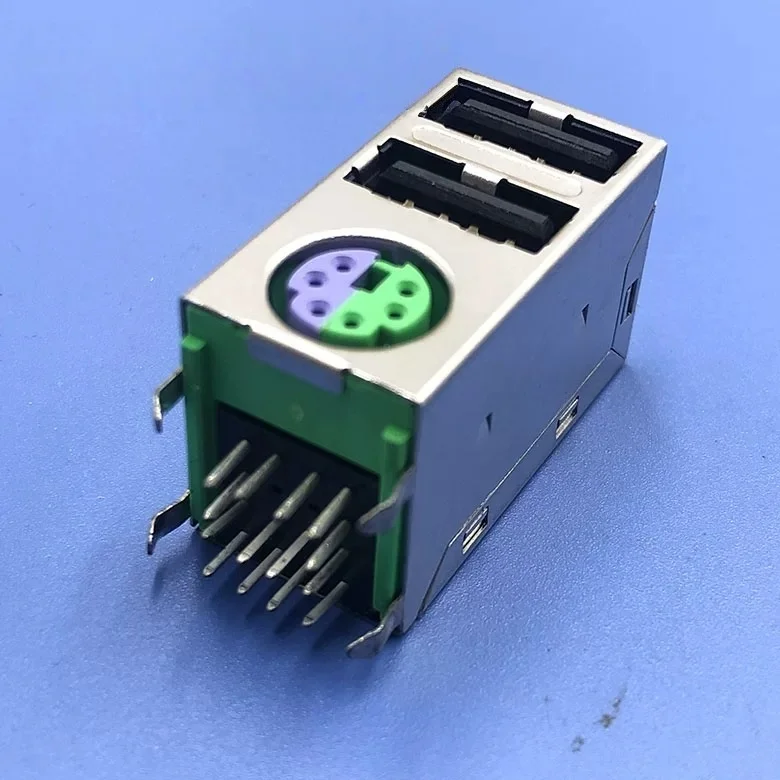 Dual Port Audio Socket Set with Single-Layer Mouse and Double-Layer Keyboard Connections