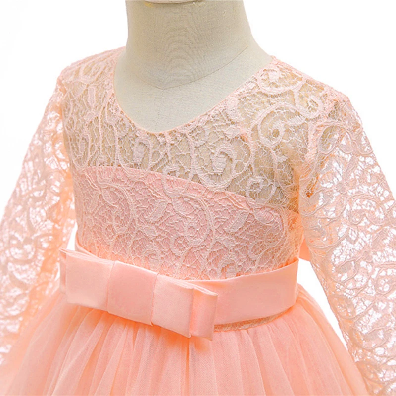Long Formal Bridesmaid Teens Girls Dress Lace Children Costume Princess Party Flower Kids Clothes Wedding Evening 10 12 Vestidos girls dress princess costume kids clothes women evening dress