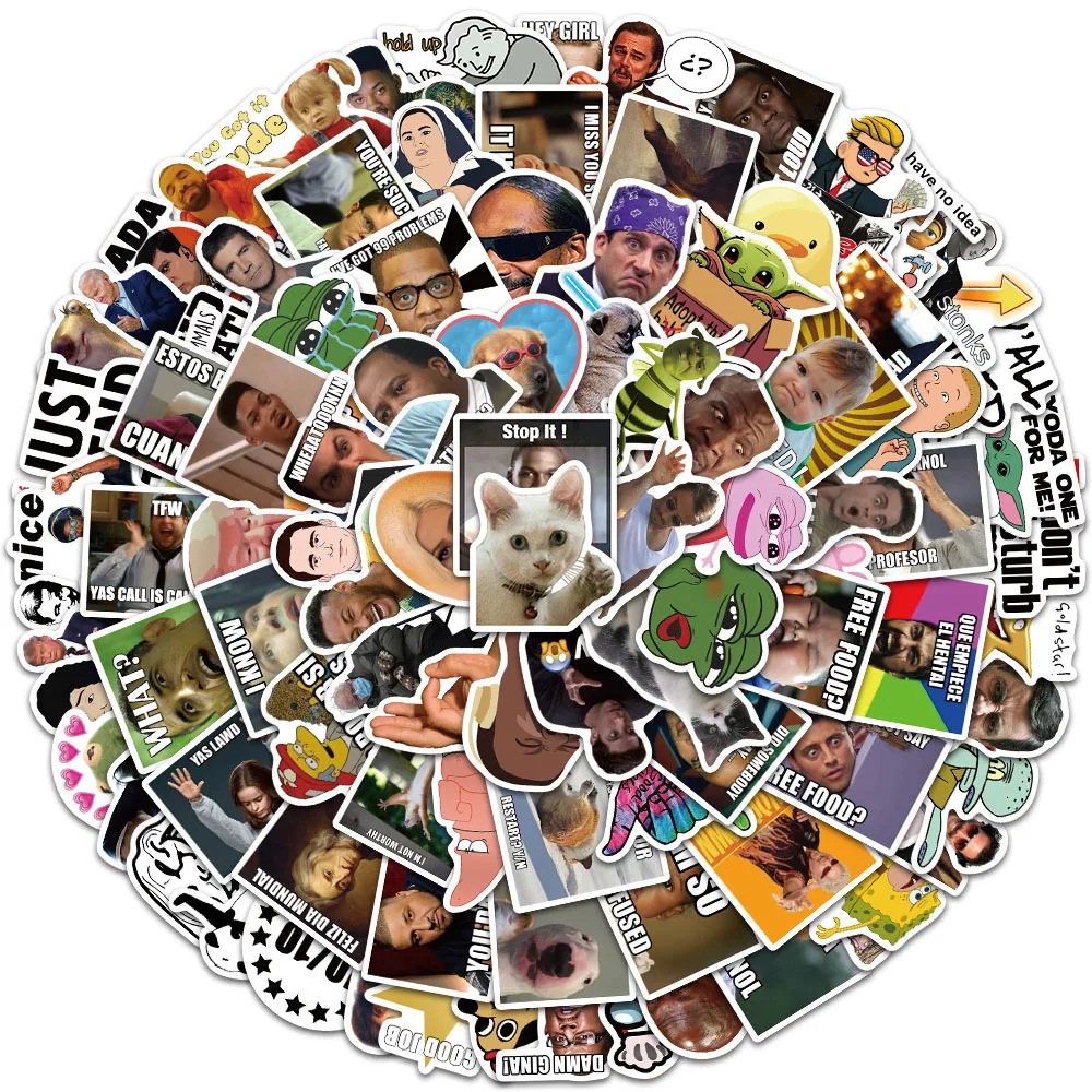 50/100pcs 노트북 기타 스케이트 보드 물병 자전거 자동차 데칼 방수 낙서에 대 한 재미 있은 Meme 스티커