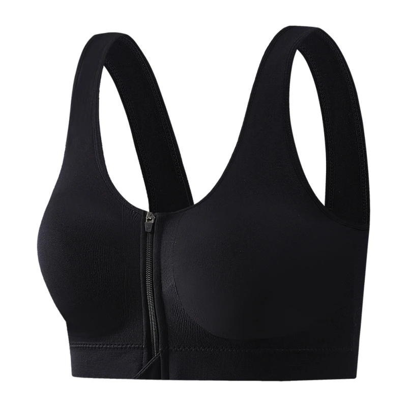 

4XL Plus Size Bras Women Seamless Bra Pads Sports Vest Ladies Zipper Running Shock Resistant Yoga Fitness Uunderwear