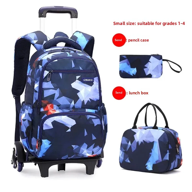 Blue geometric three-piece set + Big Wheel