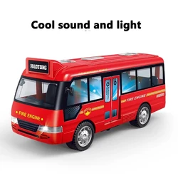 City Bus Toy with Sound & Light - Friction Powered Die - Cast Play Vehicle (Opp bag)
