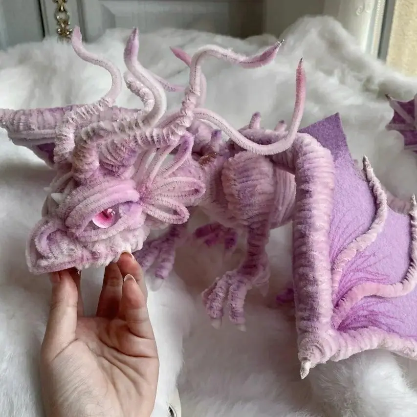Cute Anime Dragon Props Finished Dinosaur Twist Stick Dragon Toy Handmade Bauble Cos Animation Accessories