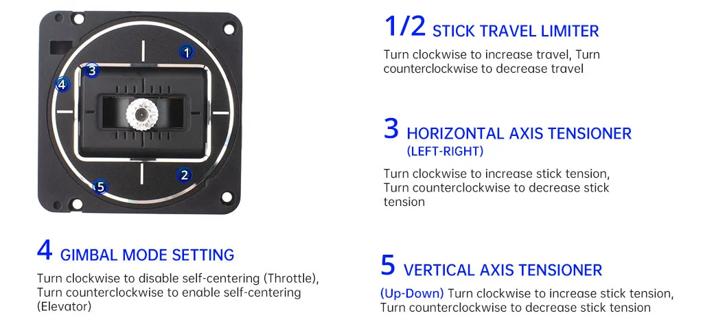 RadioMaster TX16S MKII MAX Radio Controller Joshua Bardwell Edition Hall Gimbals Transmitter Remote Control Support Drone 12 GIMBAL MODE SETTING 5 VERTICAL AXIS TENSION
