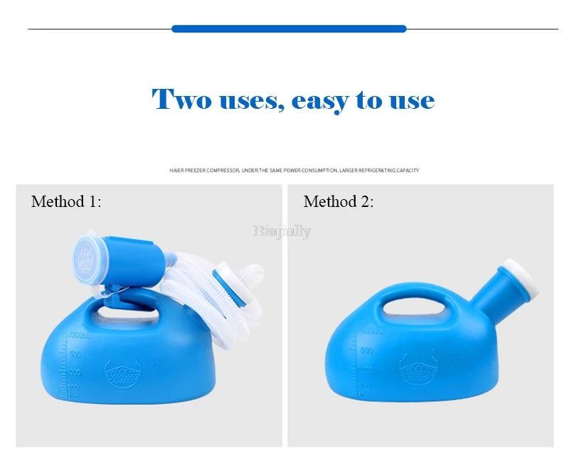 Portable Mobile Urinal Toilet Aid Bottle Outdoor Camping Car Travel Male Disability Old Man Laying In Bed With Catheter