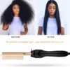 2 in1 Hot Comb Hair Straightener Electric Heating Comb Fast Heating Portable Travel Anti-Scald Beard Straightener Press Hot Comb 2