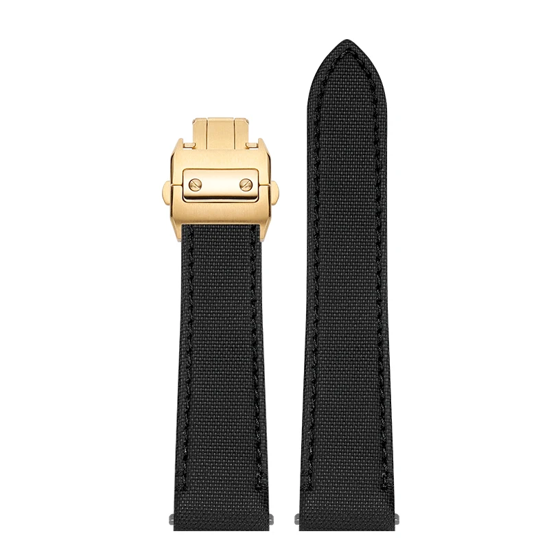 thumbnail image 1 of Correa de nailon de liberación rápida de 21 mm para Cartier Santos, nueva correa W2SA0007, correa de reloj deportiva impermeable de lona mediana, negra y azul, 1 of 5