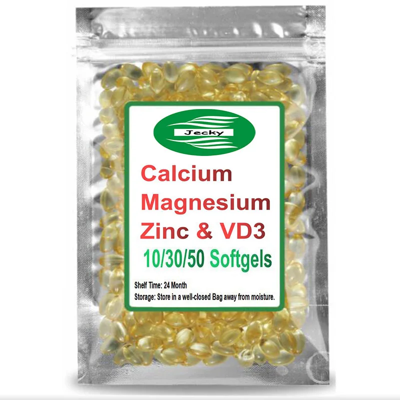 300pcs Calcium Magnesium Zinc Capsule Vitamin D3 Softgel for Immune System Bone Nervous System Health Support organic capsules