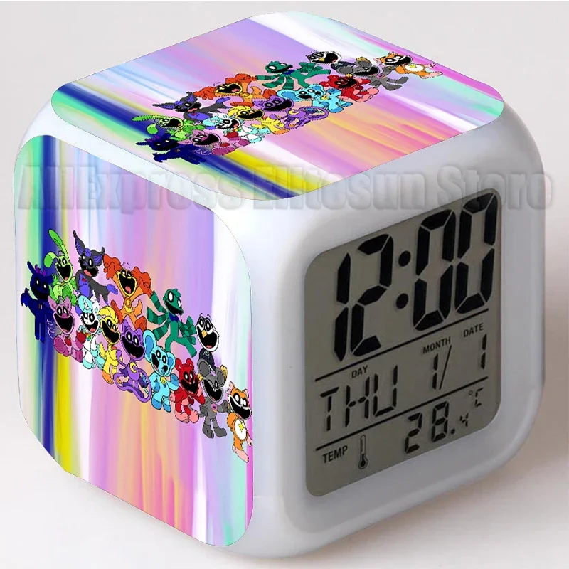 Smiling Critter Alram Clock Catnap LED Change Color Multi-Function Bedroom Kids Glowing Electronic Clock for Children Gift 6