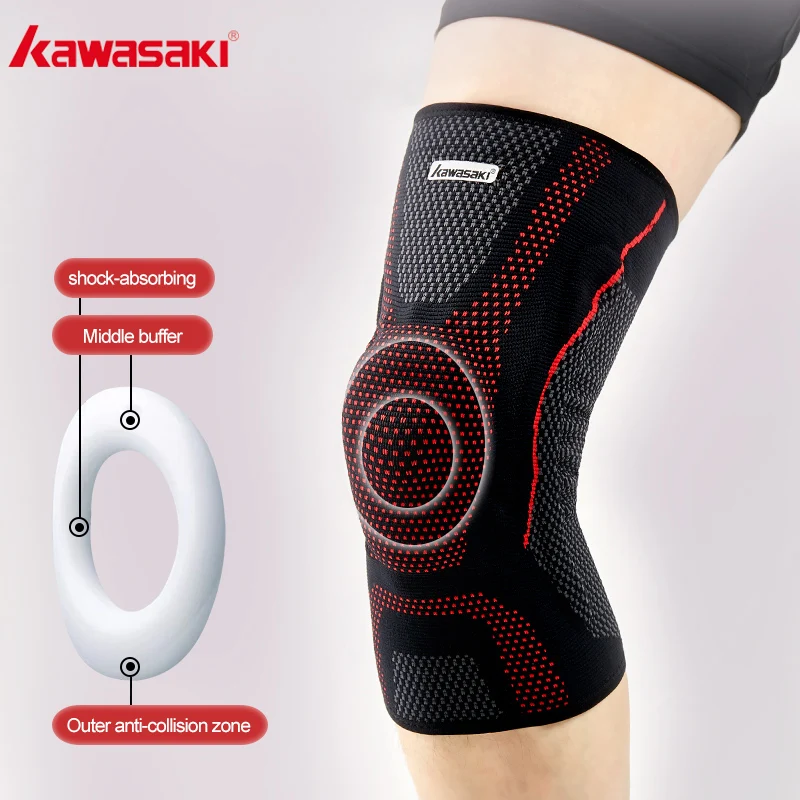 Наколенники Kawasaki для спортзала, профессиональные весенние наколенники с дышащей конструкцией, спортивные наколенники