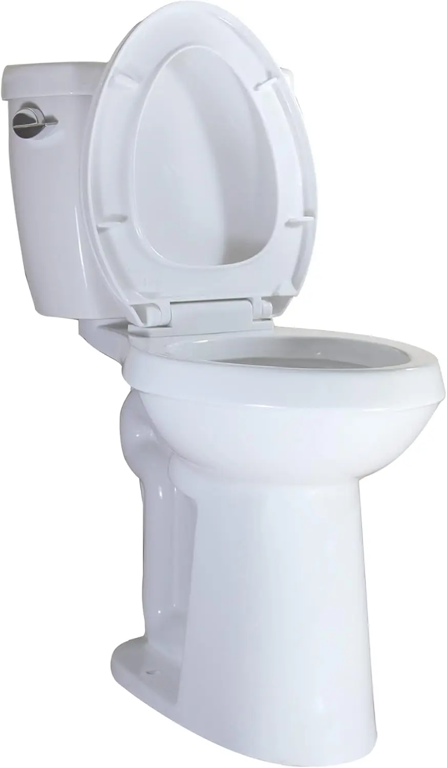 Elongated Two Piece Toilet with Extra Tall Bowl 21.25” Comfortable 1.28 GPF Side Flush White 5